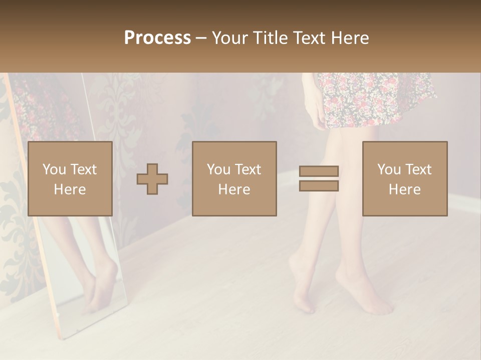 A Woman Standing In Front Of A Mirror PowerPoint Template