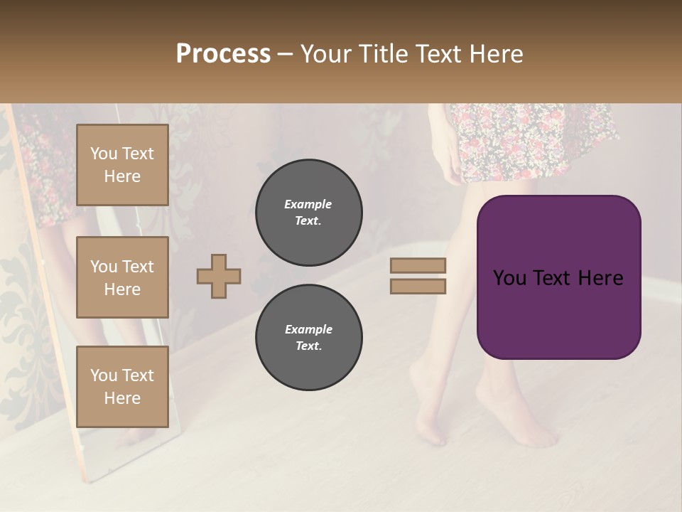 A Woman Standing In Front Of A Mirror PowerPoint Template