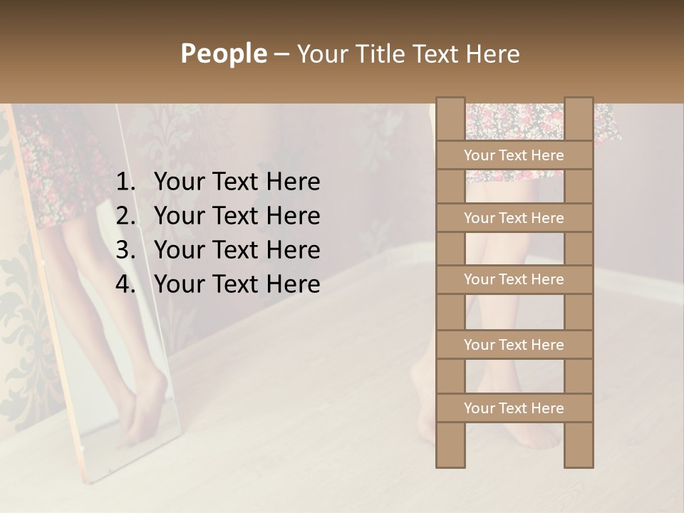 A Woman Standing In Front Of A Mirror PowerPoint Template