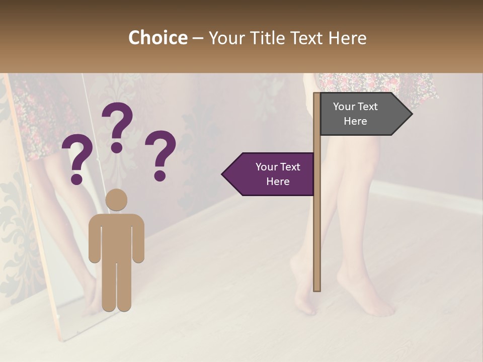 A Woman Standing In Front Of A Mirror PowerPoint Template