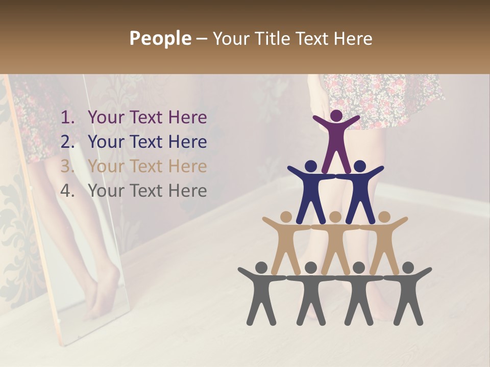 A Woman Standing In Front Of A Mirror PowerPoint Template