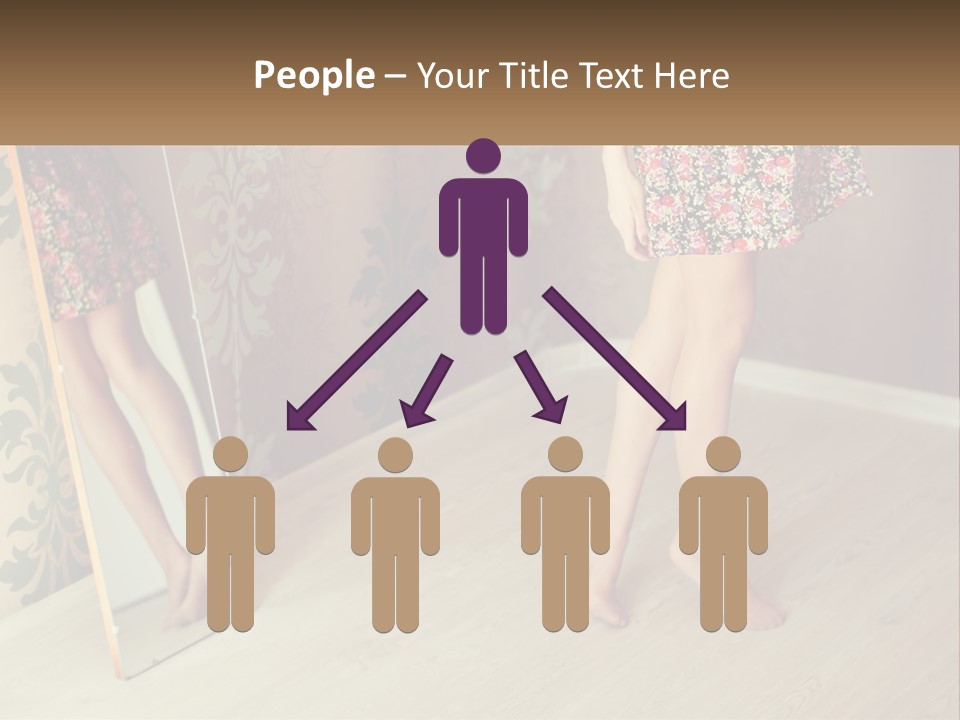 A Woman Standing In Front Of A Mirror PowerPoint Template