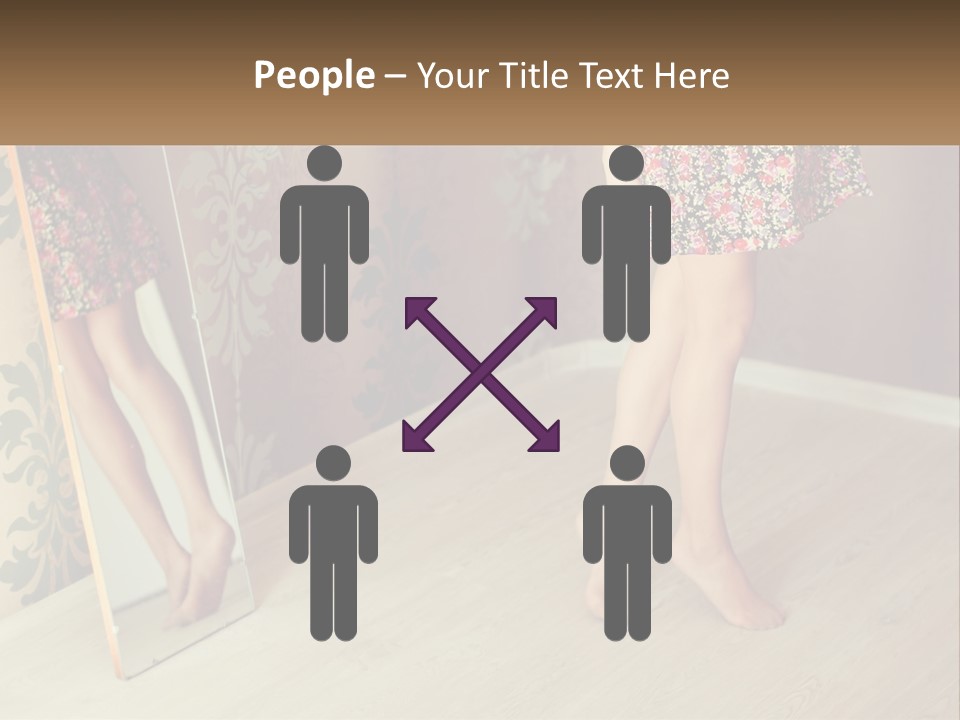 A Woman Standing In Front Of A Mirror PowerPoint Template