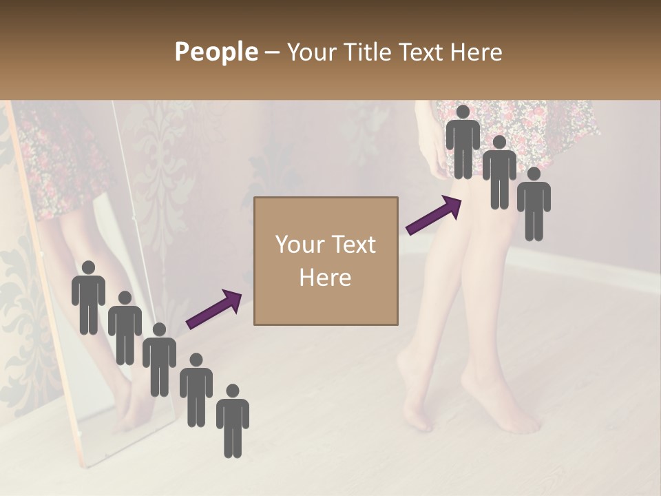 A Woman Standing In Front Of A Mirror PowerPoint Template