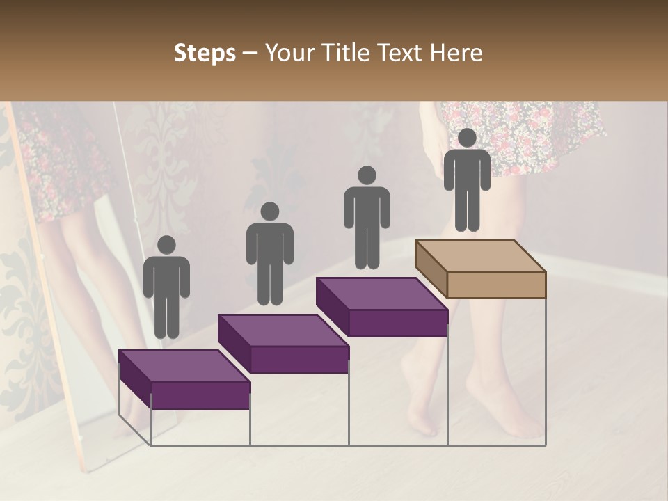 A Woman Standing In Front Of A Mirror PowerPoint Template