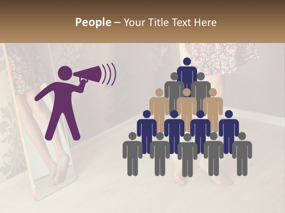 A Woman Standing In Front Of A Mirror PowerPoint Template