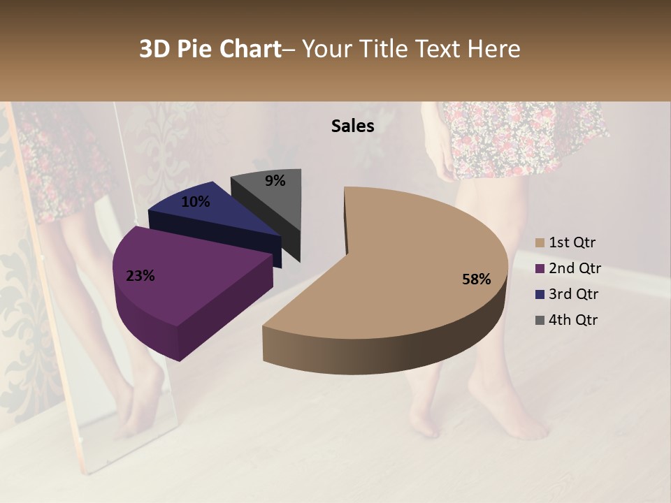 A Woman Standing In Front Of A Mirror PowerPoint Template