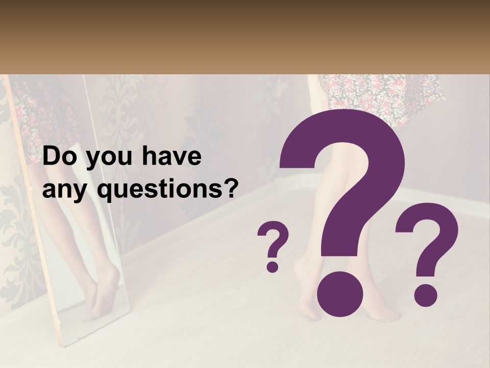 A Woman Standing In Front Of A Mirror PowerPoint Template