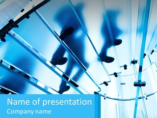 A Group Of People Walking Through A Tunnel PowerPoint Template