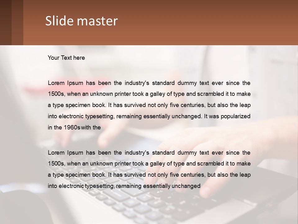 A Person Typing On A Laptop Computer PowerPoint Template