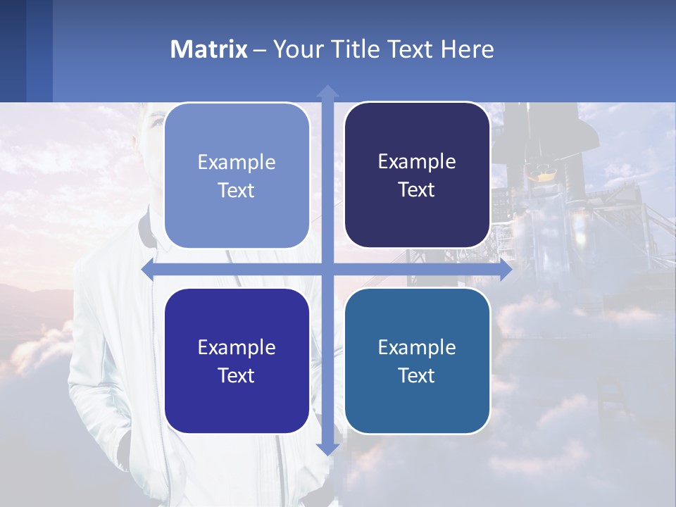 A Man Standing In Front Of A Rocket Ship PowerPoint Template