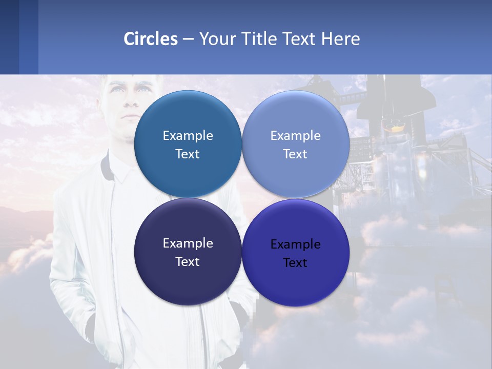 A Man Standing In Front Of A Rocket Ship PowerPoint Template