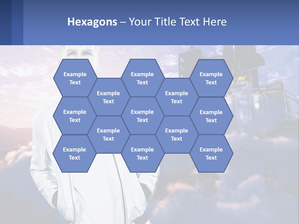 A Man Standing In Front Of A Rocket Ship PowerPoint Template