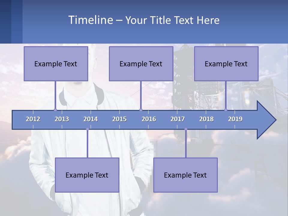 A Man Standing In Front Of A Rocket Ship PowerPoint Template