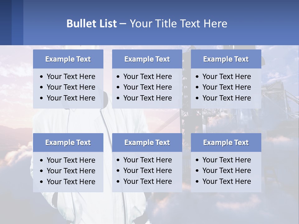A Man Standing In Front Of A Rocket Ship PowerPoint Template