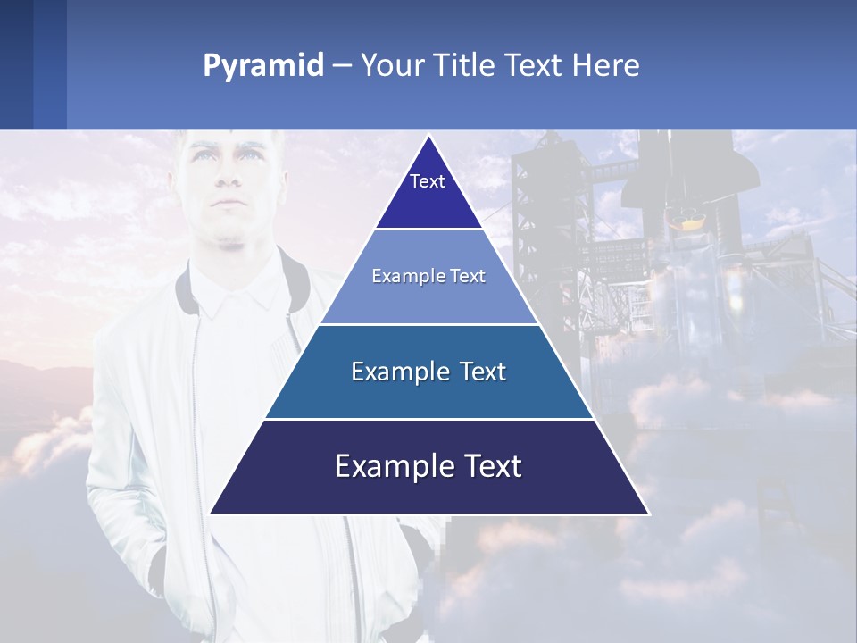 A Man Standing In Front Of A Rocket Ship PowerPoint Template