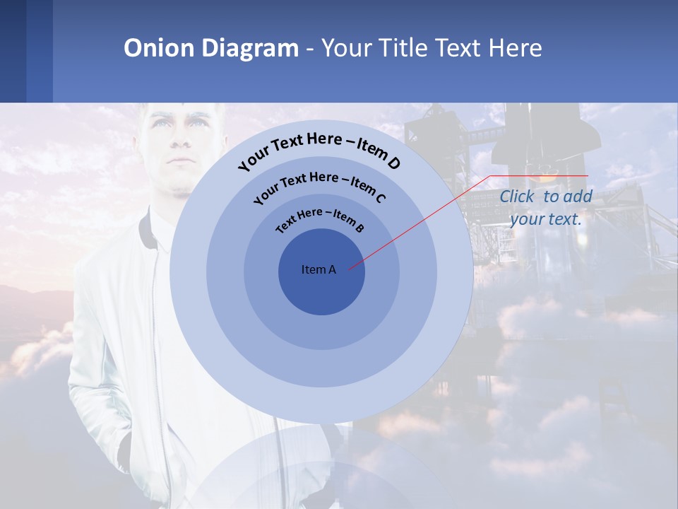 A Man Standing In Front Of A Rocket Ship PowerPoint Template