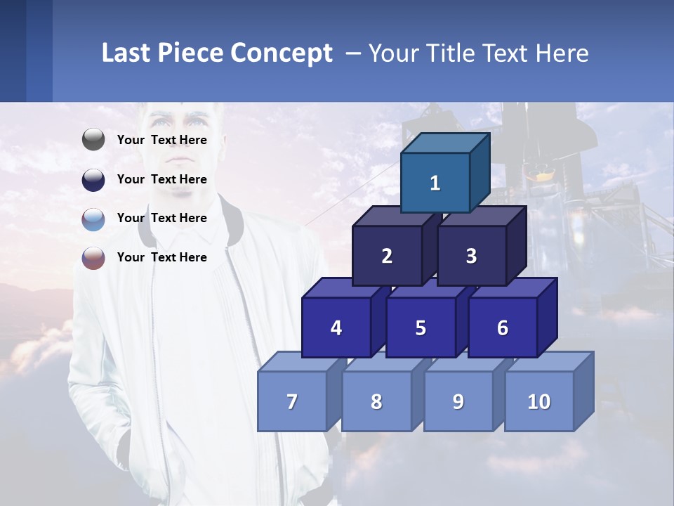 A Man Standing In Front Of A Rocket Ship PowerPoint Template