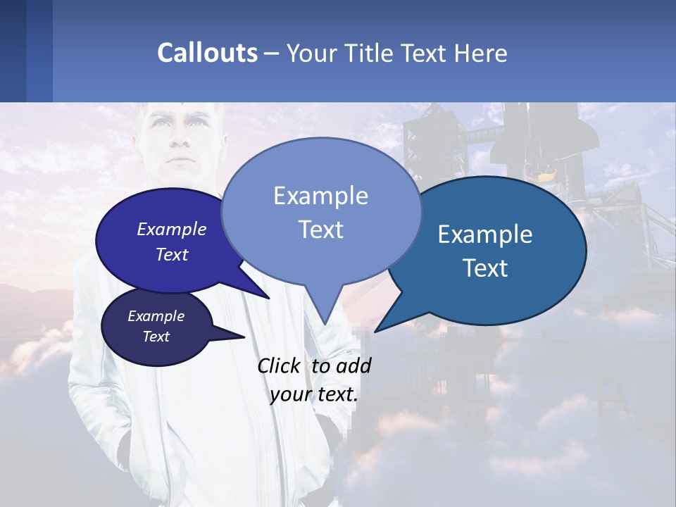 A Man Standing In Front Of A Rocket Ship PowerPoint Template