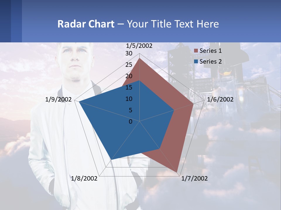 A Man Standing In Front Of A Rocket Ship PowerPoint Template