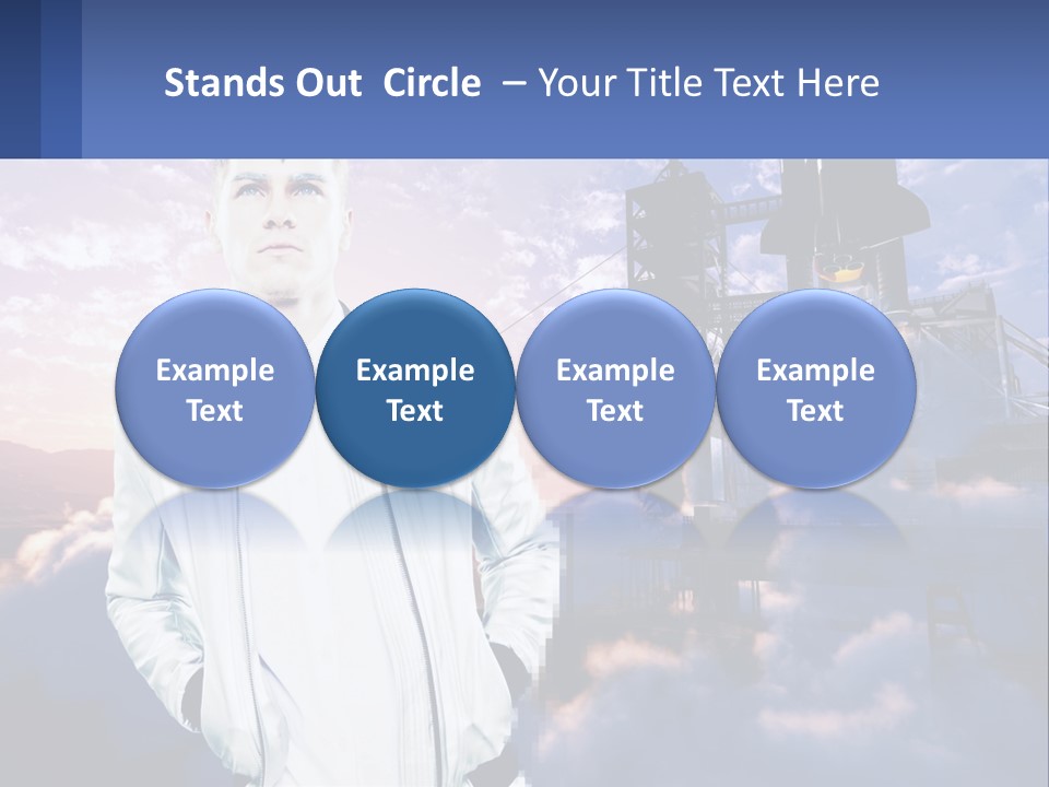 A Man Standing In Front Of A Rocket Ship PowerPoint Template