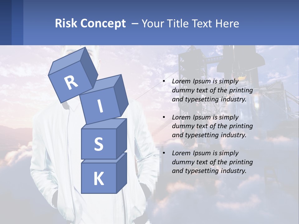 A Man Standing In Front Of A Rocket Ship PowerPoint Template