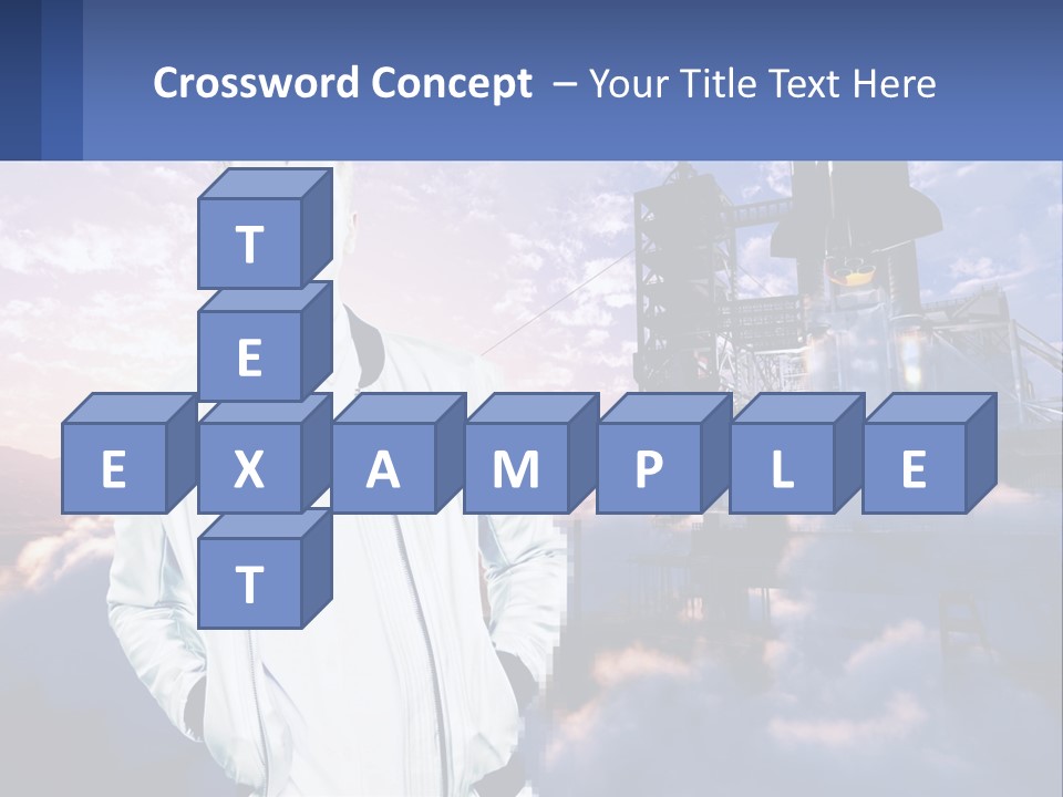 A Man Standing In Front Of A Rocket Ship PowerPoint Template