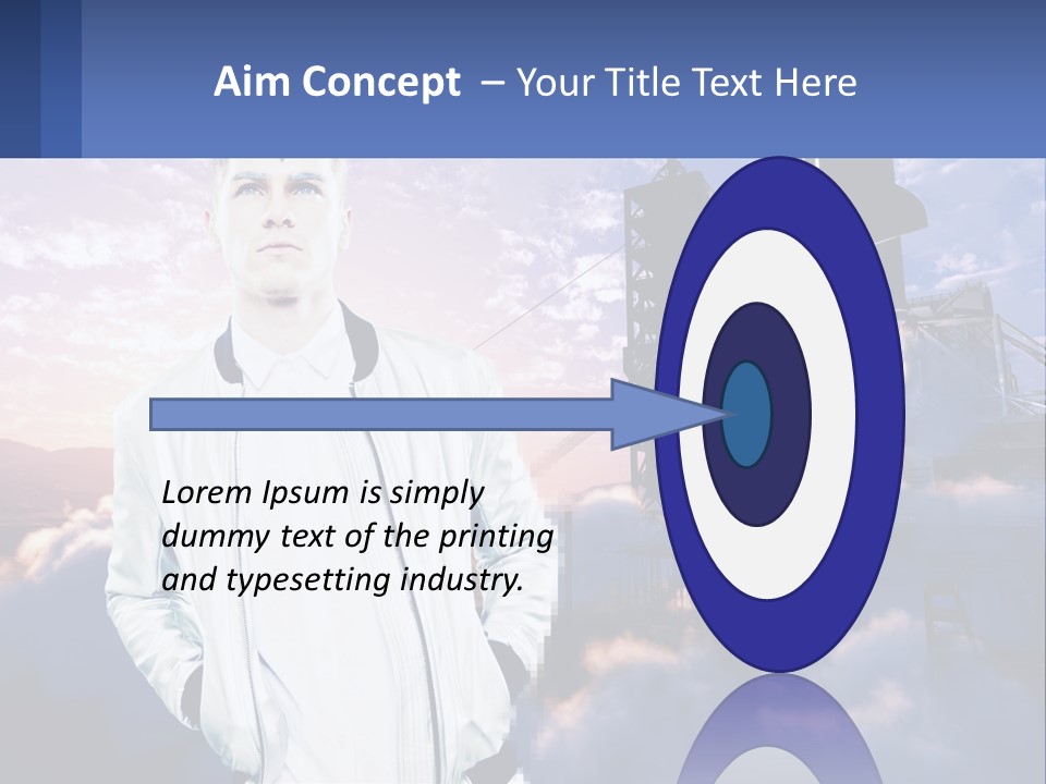 A Man Standing In Front Of A Rocket Ship PowerPoint Template