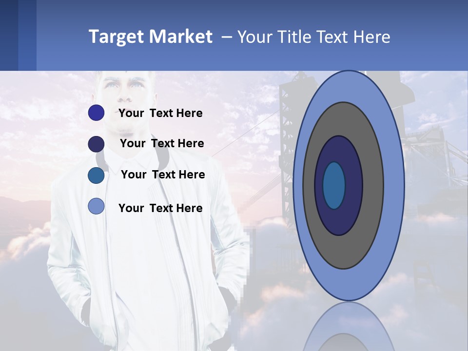A Man Standing In Front Of A Rocket Ship PowerPoint Template