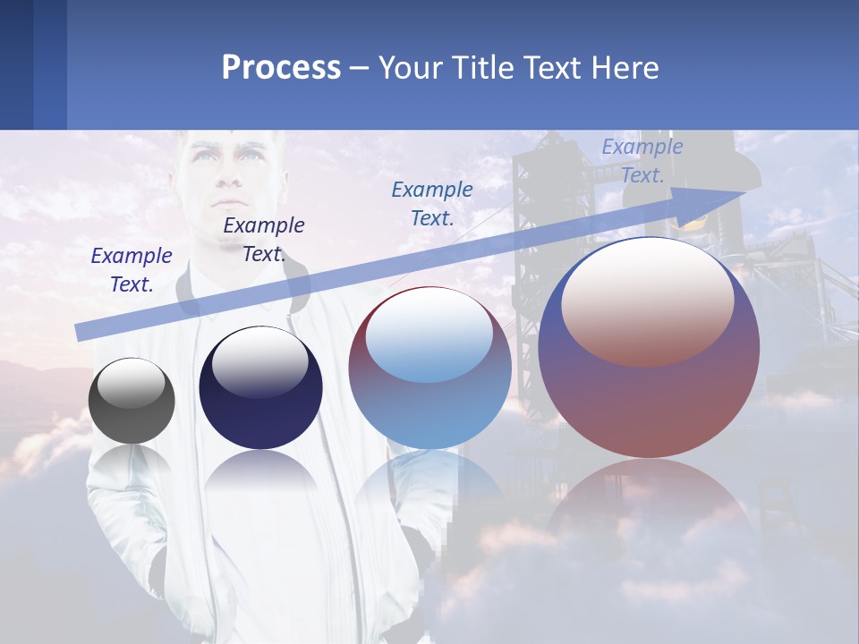 A Man Standing In Front Of A Rocket Ship PowerPoint Template
