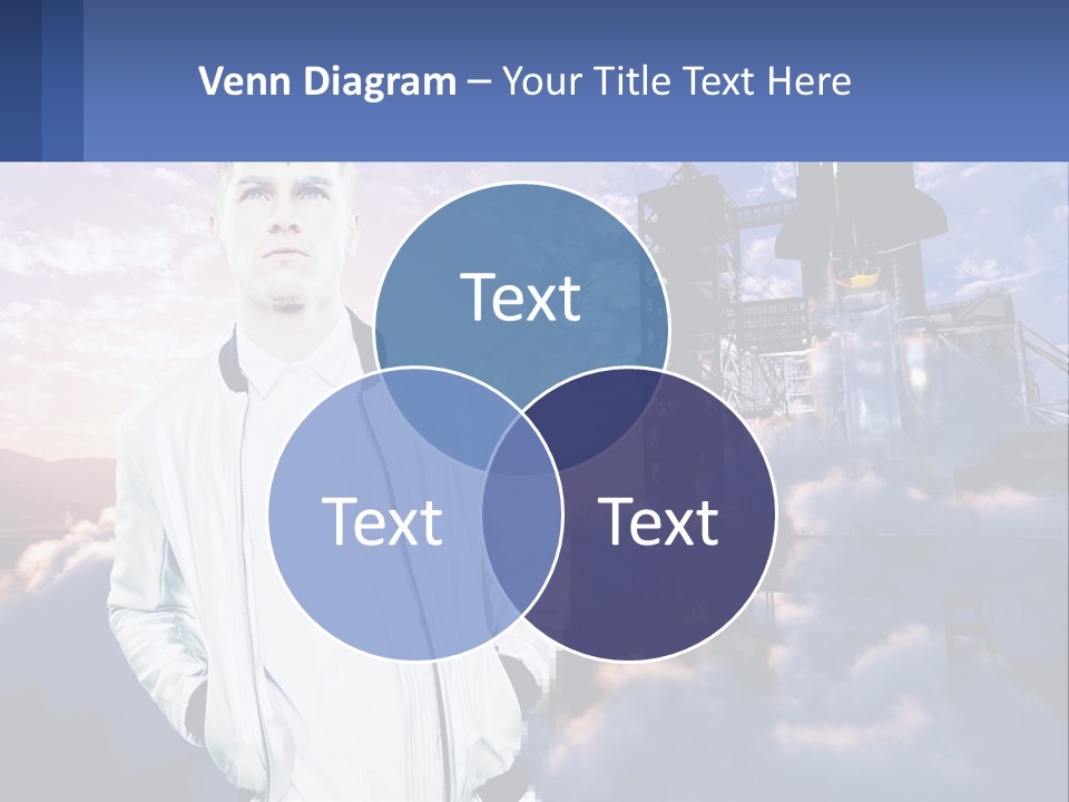 A Man Standing In Front Of A Rocket Ship PowerPoint Template