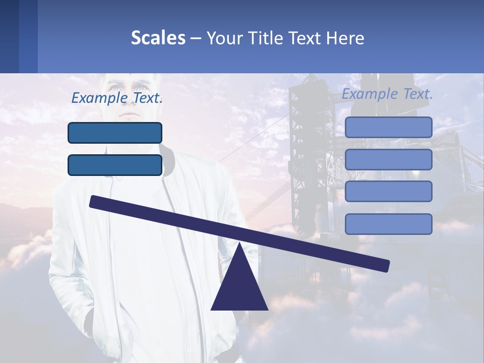 A Man Standing In Front Of A Rocket Ship PowerPoint Template