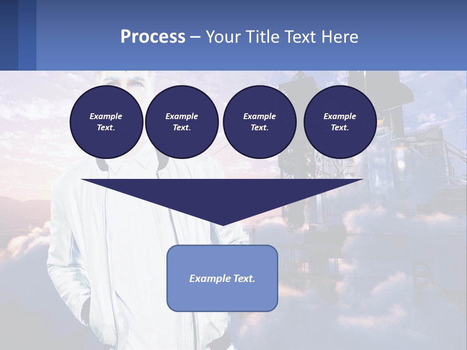 A Man Standing In Front Of A Rocket Ship PowerPoint Template