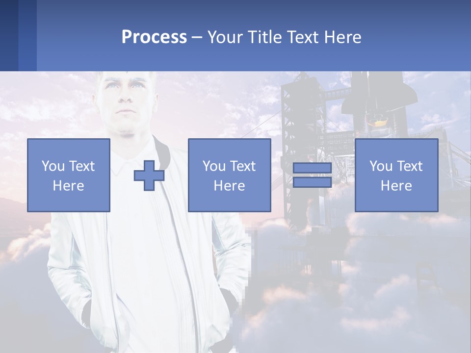 A Man Standing In Front Of A Rocket Ship PowerPoint Template