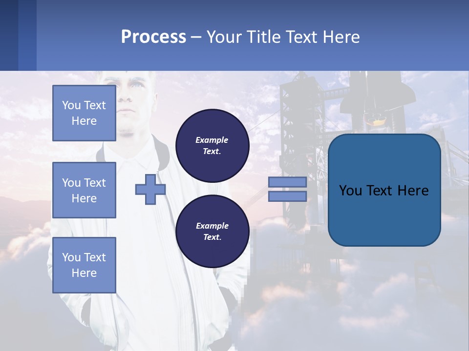 A Man Standing In Front Of A Rocket Ship PowerPoint Template