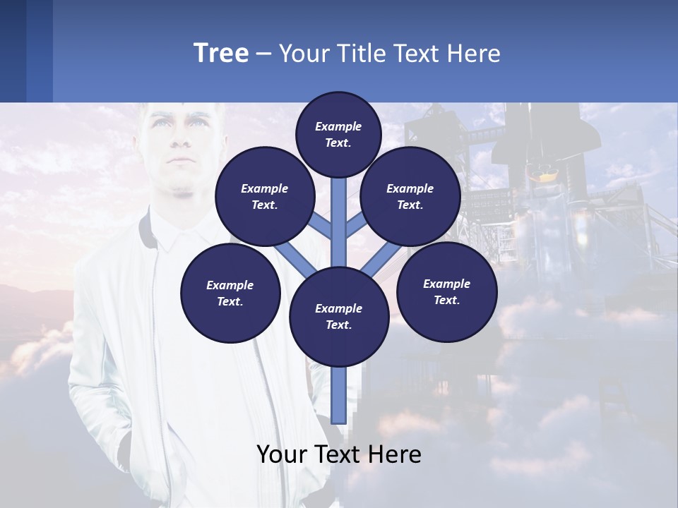 A Man Standing In Front Of A Rocket Ship PowerPoint Template