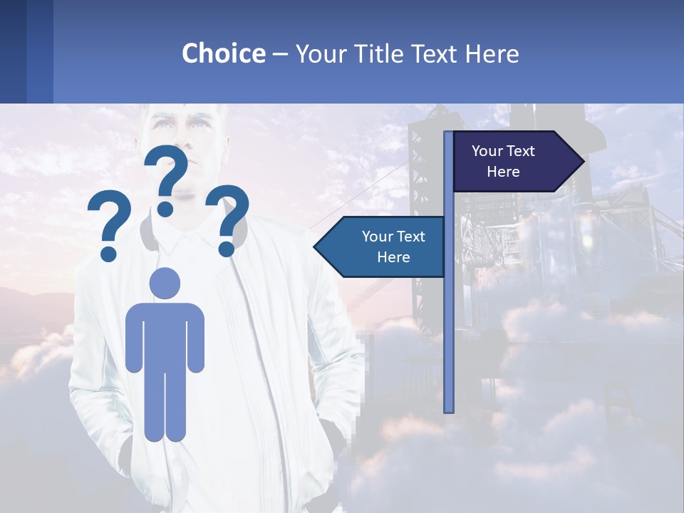 A Man Standing In Front Of A Rocket Ship PowerPoint Template