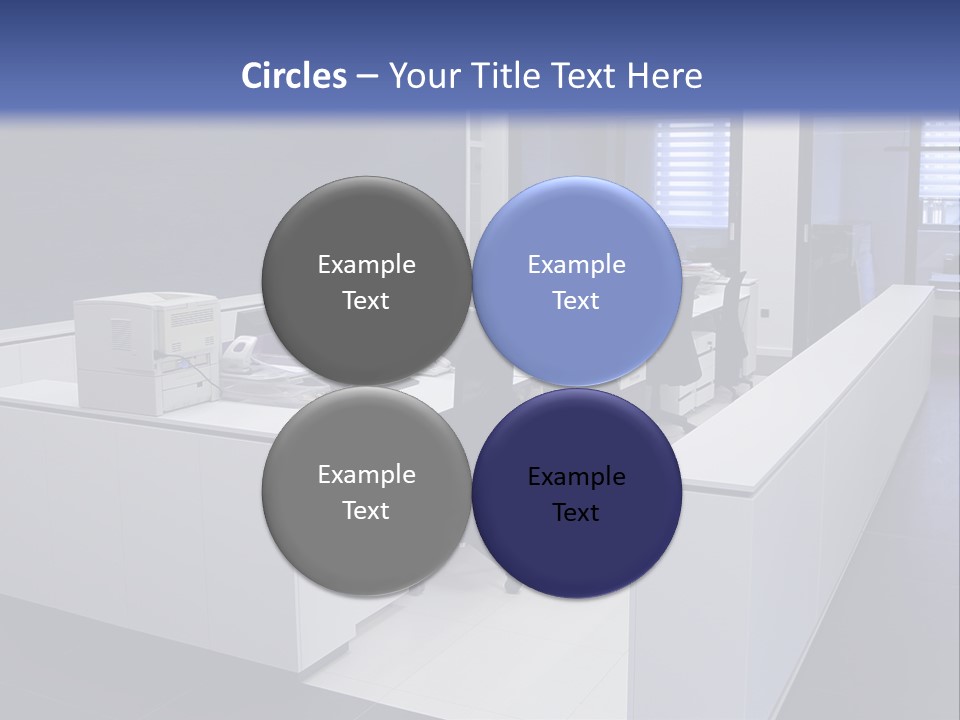 An Office With A Blackboard And White Desks PowerPoint Template