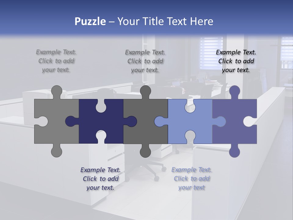 An Office With A Blackboard And White Desks PowerPoint Template