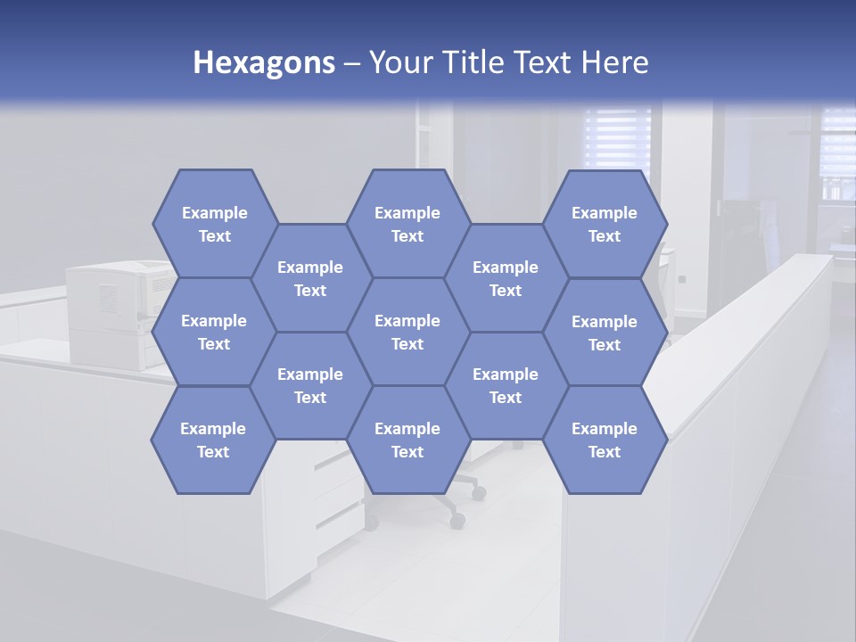 An Office With A Blackboard And White Desks PowerPoint Template