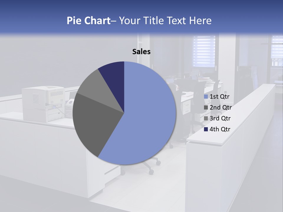 An Office With A Blackboard And White Desks PowerPoint Template
