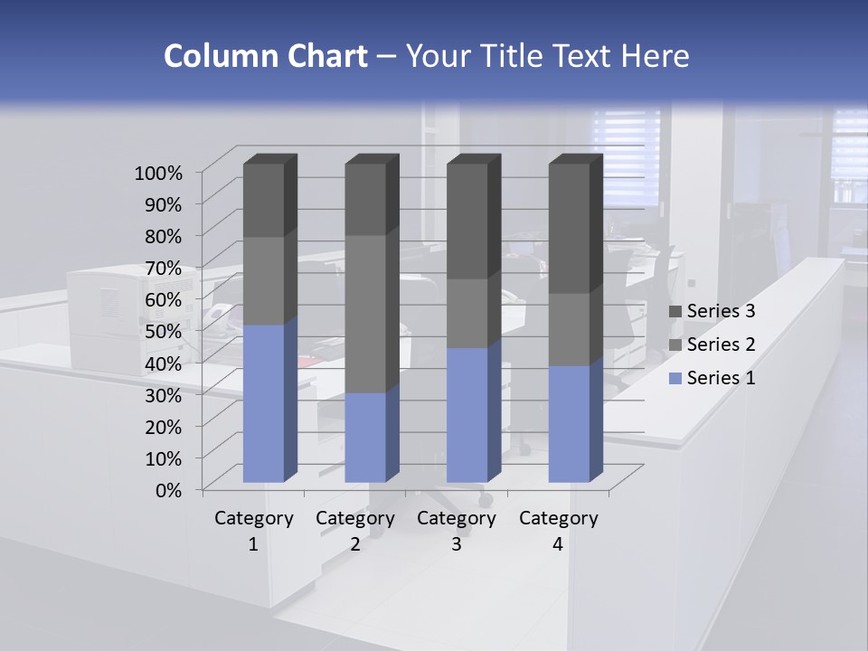 An Office With A Blackboard And White Desks PowerPoint Template