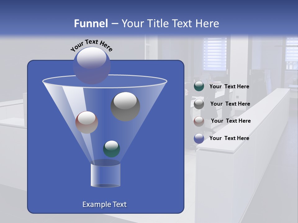 An Office With A Blackboard And White Desks PowerPoint Template