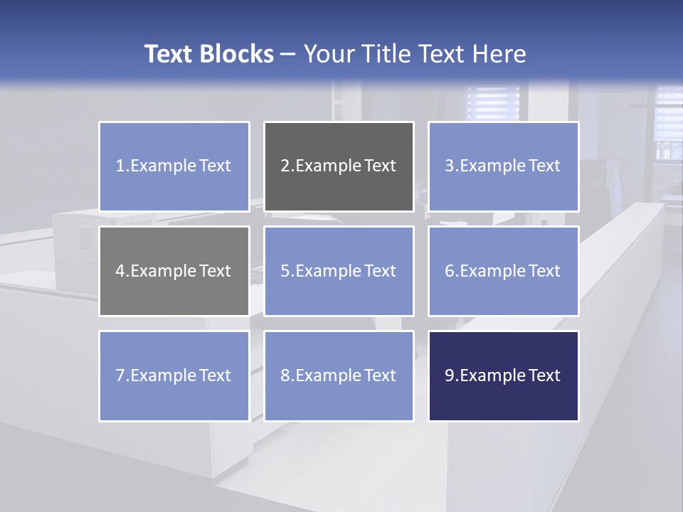 An Office With A Blackboard And White Desks PowerPoint Template