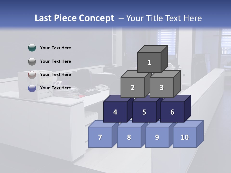 An Office With A Blackboard And White Desks PowerPoint Template