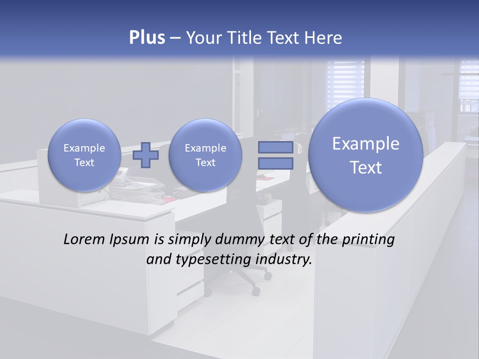 An Office With A Blackboard And White Desks PowerPoint Template