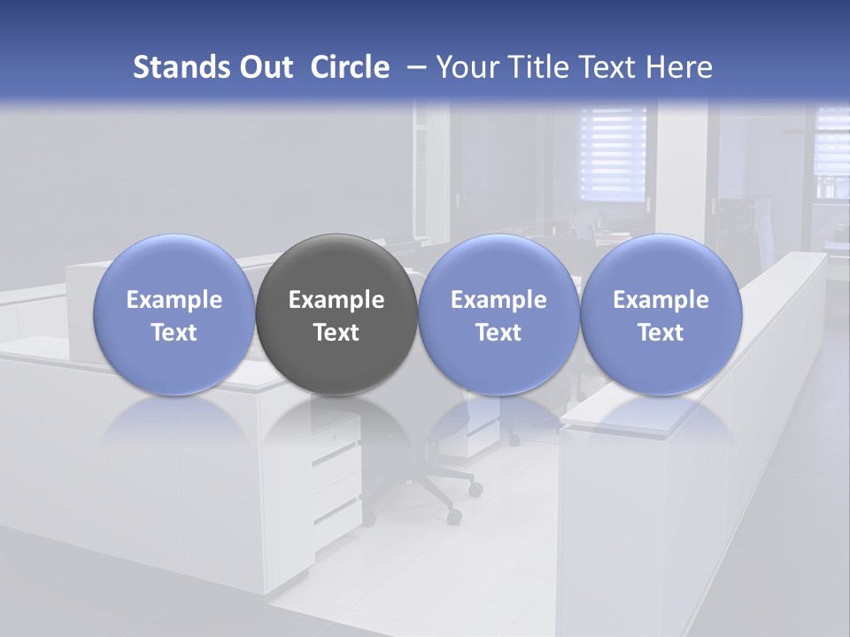 An Office With A Blackboard And White Desks PowerPoint Template