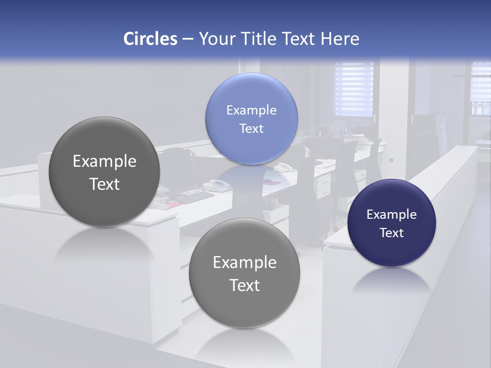 An Office With A Blackboard And White Desks PowerPoint Template
