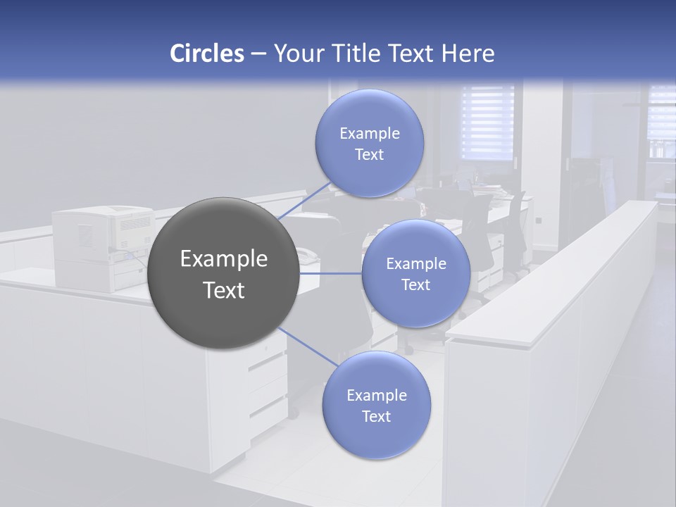 An Office With A Blackboard And White Desks PowerPoint Template