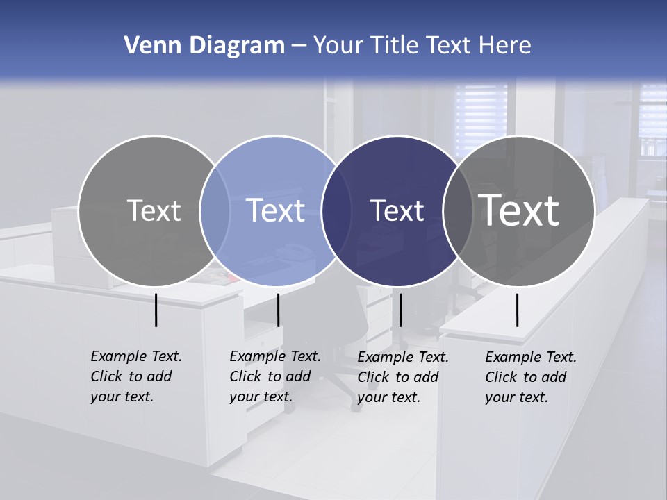 An Office With A Blackboard And White Desks PowerPoint Template